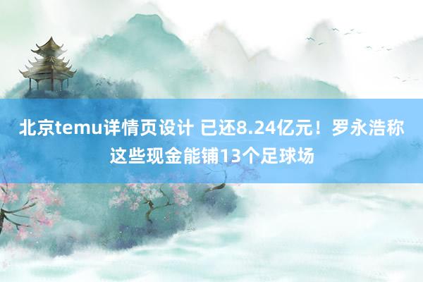 北京temu详情页设计 已还8.24亿元！罗永浩称这些现金能铺13个足球场